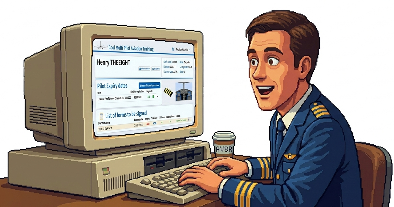 Pilot satisfied while viewing the CoolMPAT dashboard