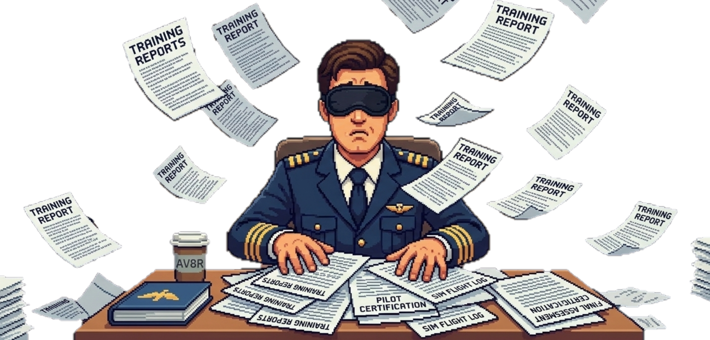 Pilot struggling to maintain oversight while surrounded by disconnected training reports